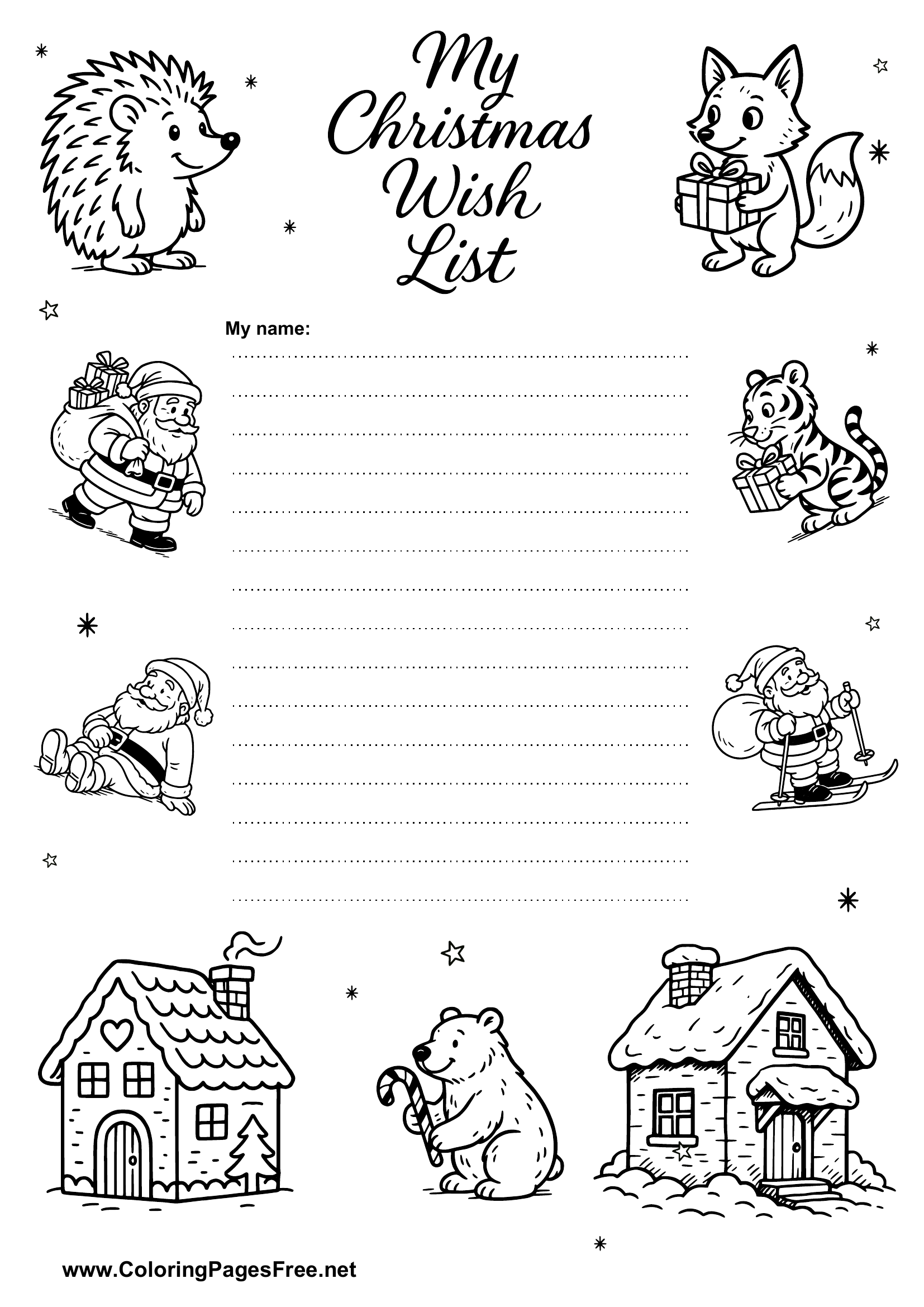 Christmas Wish List with Christmas Images