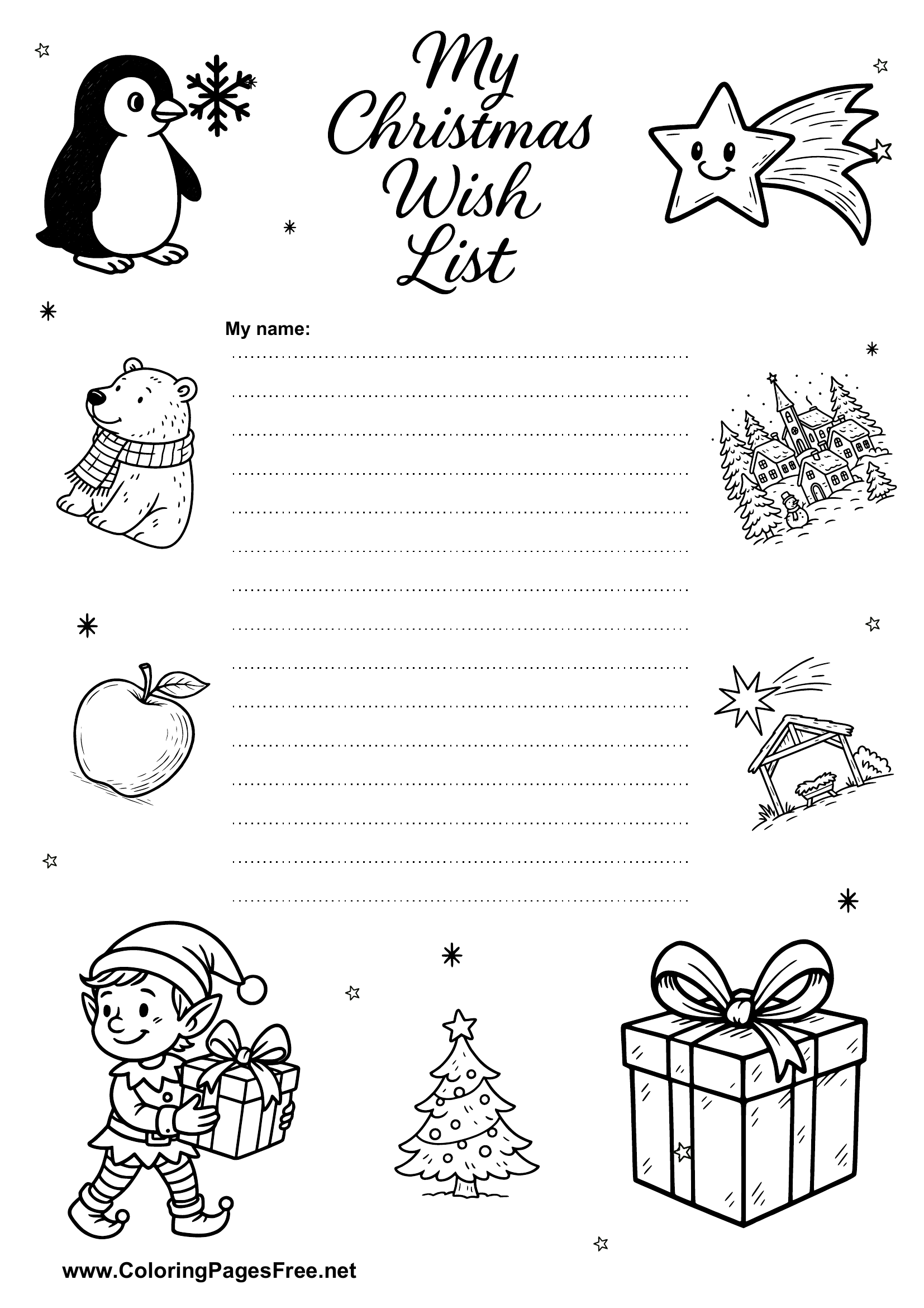 Christmas Wish List with Frame