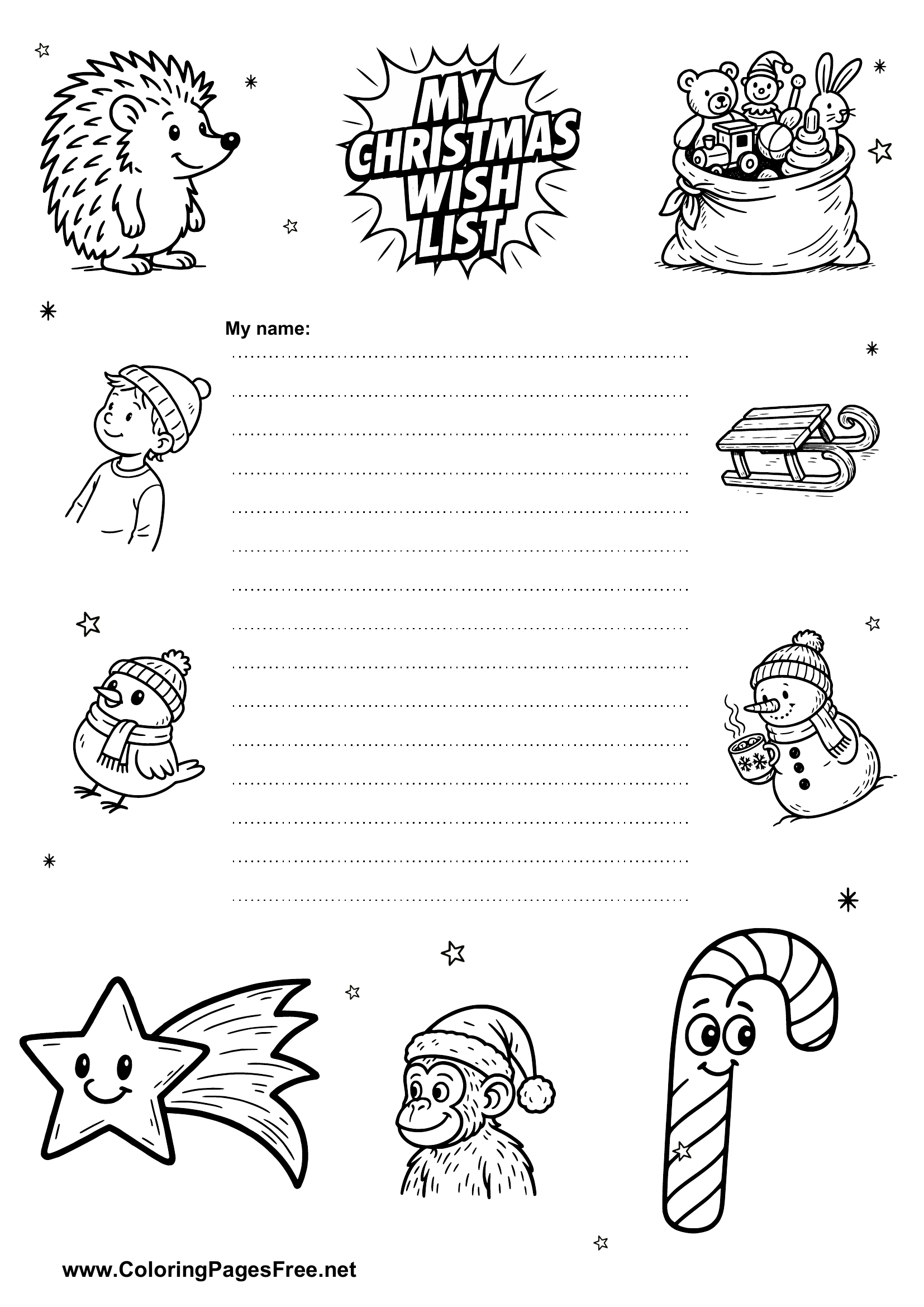 Christmas Wish List with Small Icons