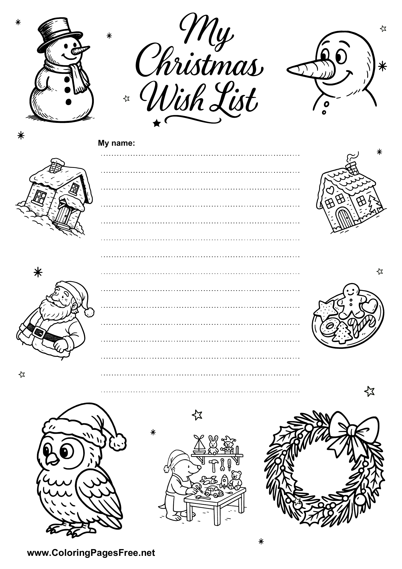 Cut Out Christmas Wish List