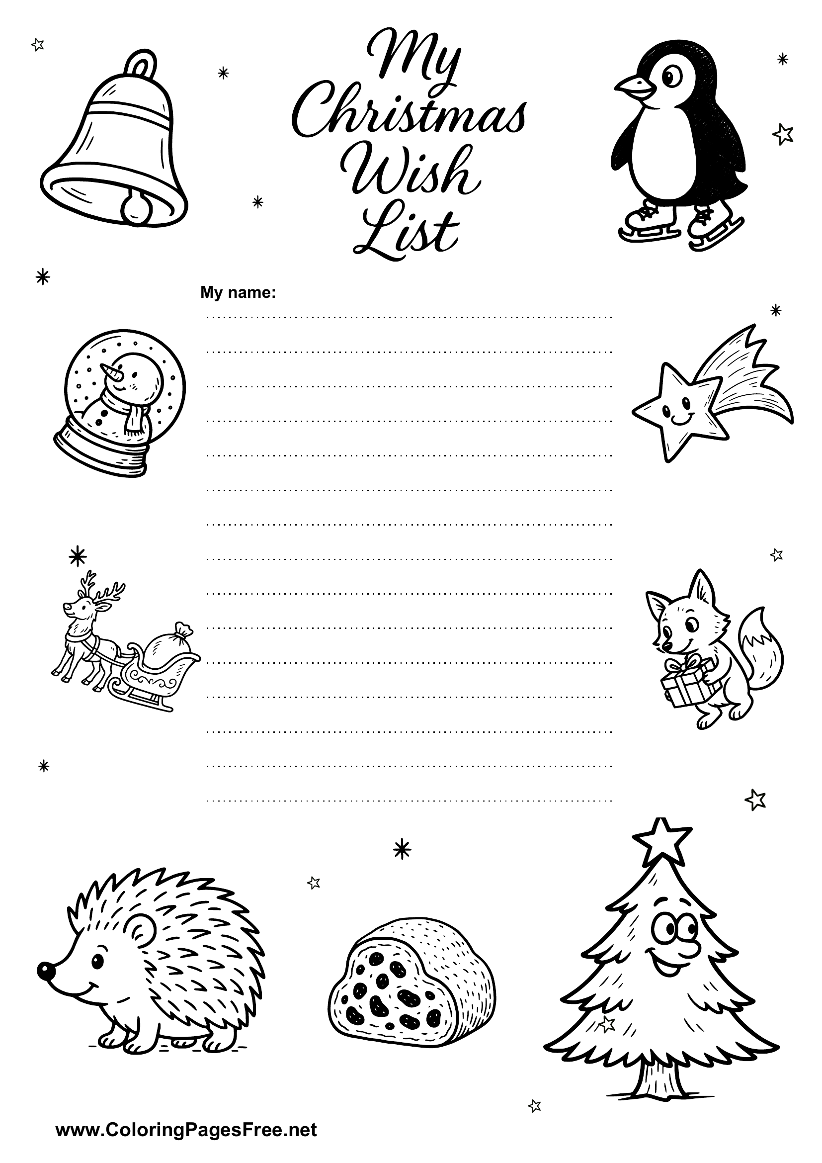 Family Christmas Wish List Template