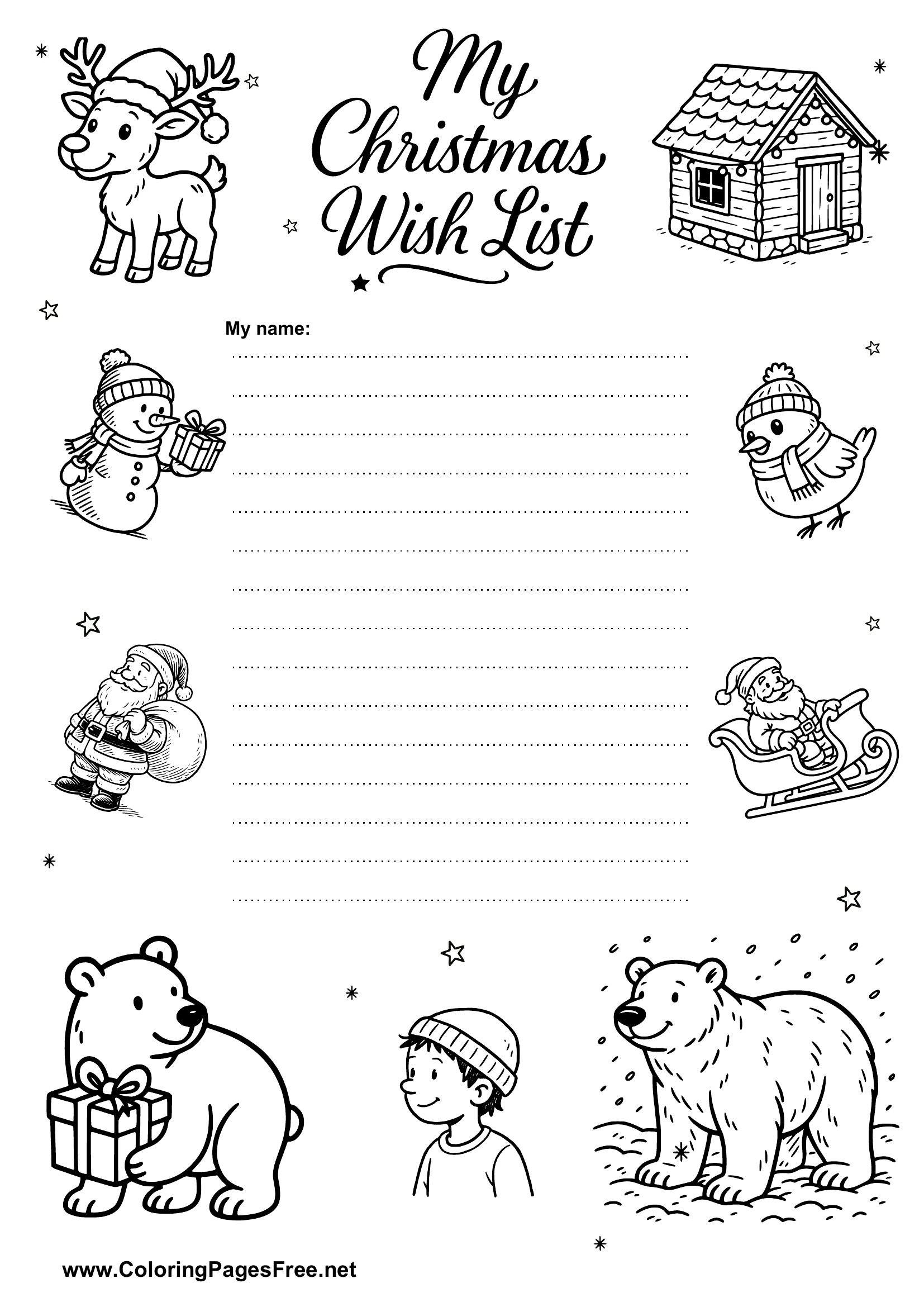 Festive Wish List PDF Template