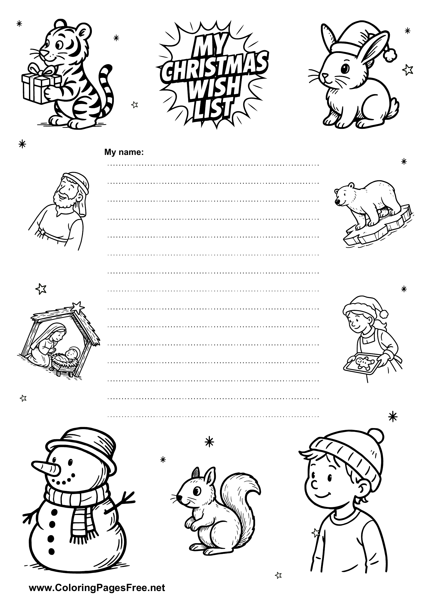 Fillable Christmas Wish List PDF
