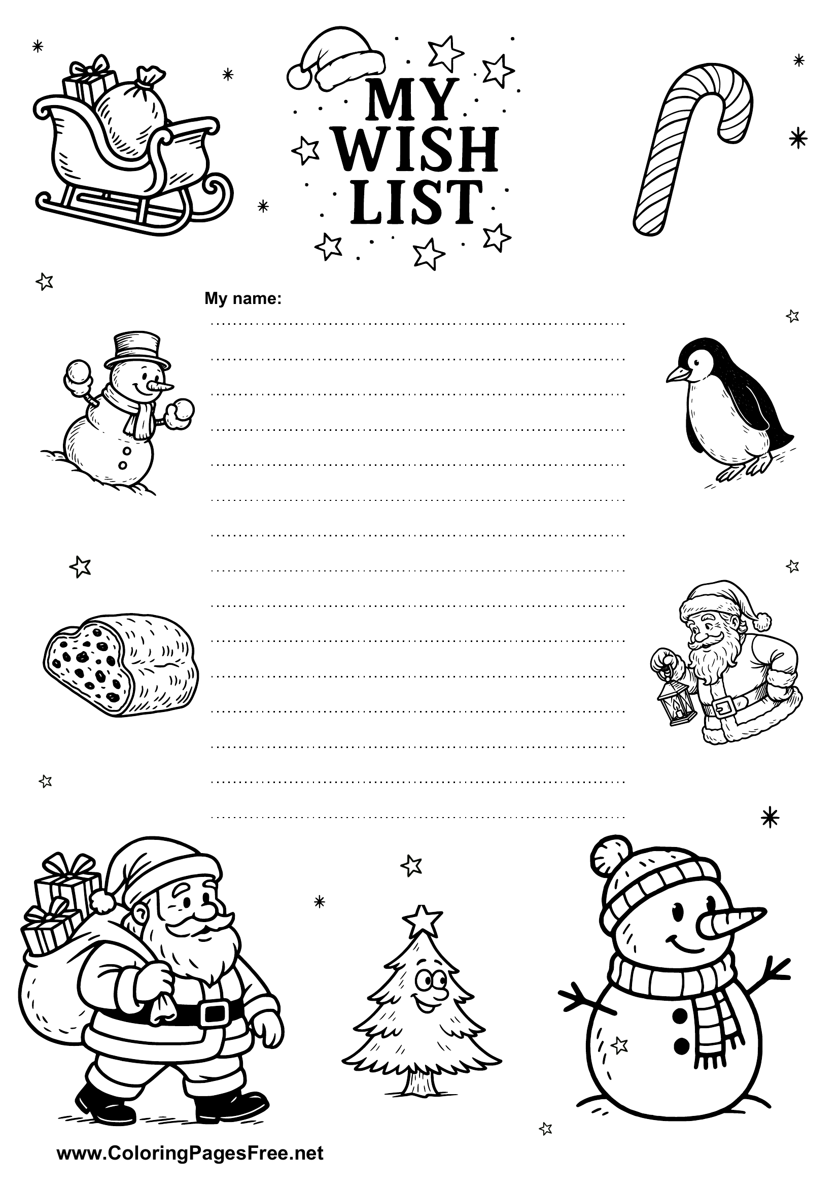 Free Wish List DIY Template