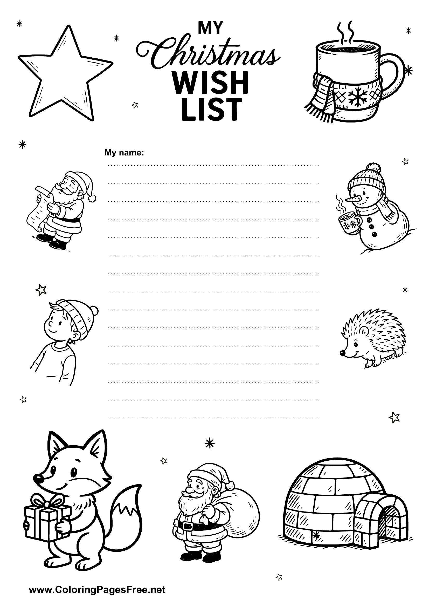 Kids Christmas Wish List Printable