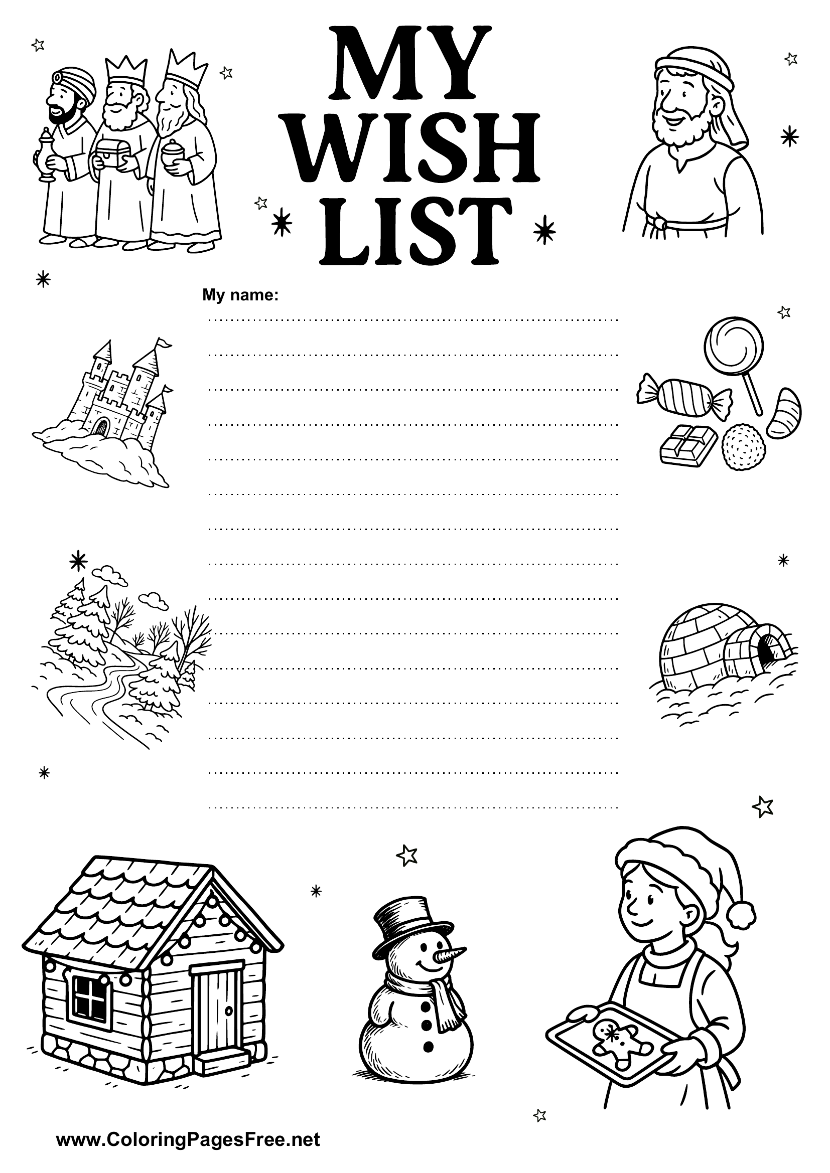 Kids Wish List Free Printable