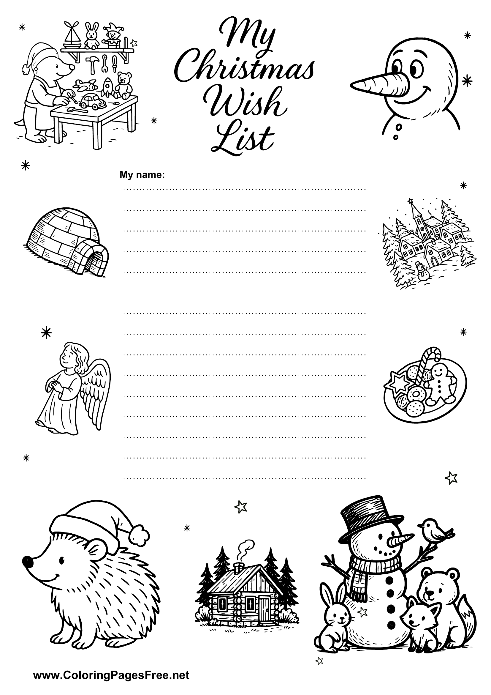 Kids Wish List Printable Template