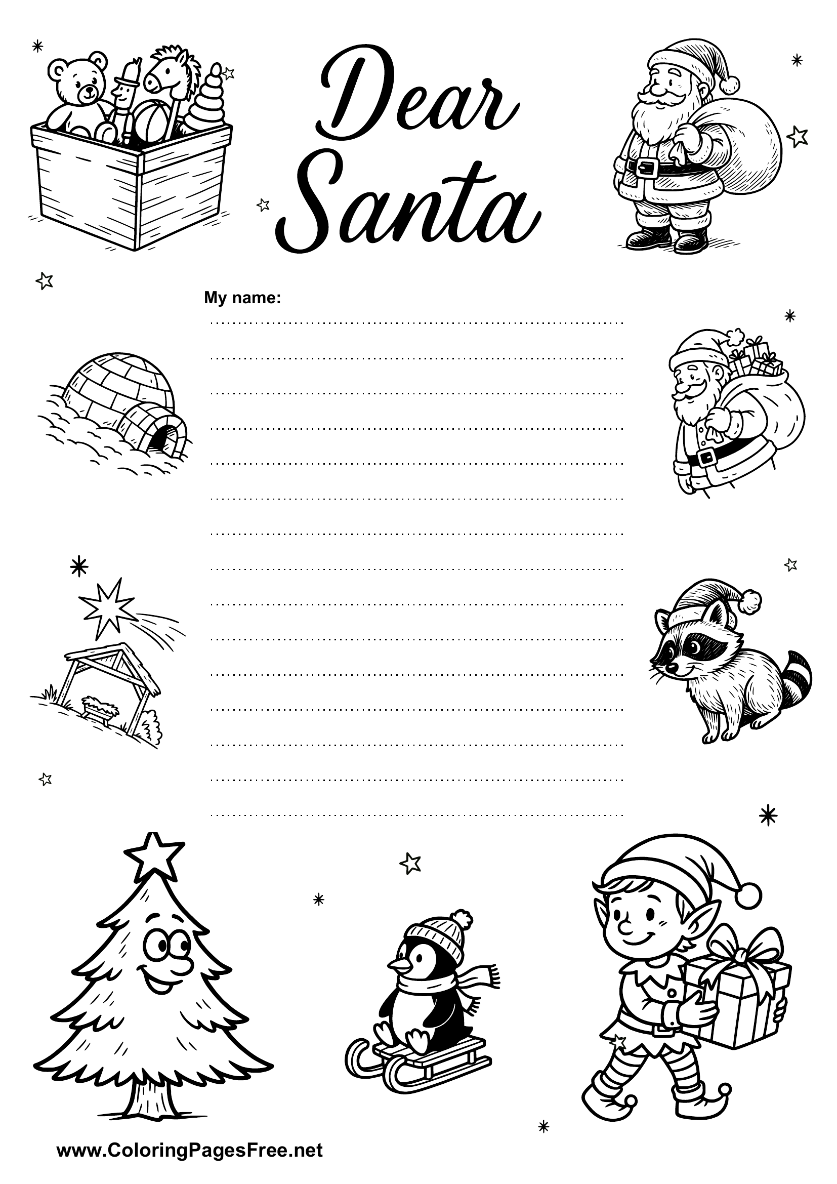 Kids Wish List with Lines PDF