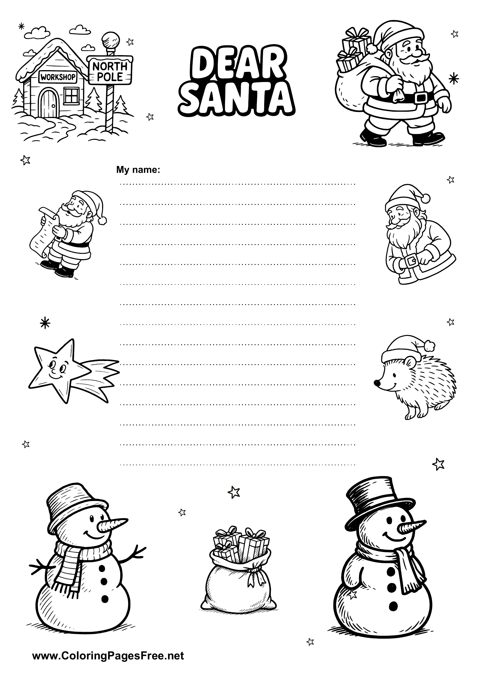 Preschool Kids Wish List Template