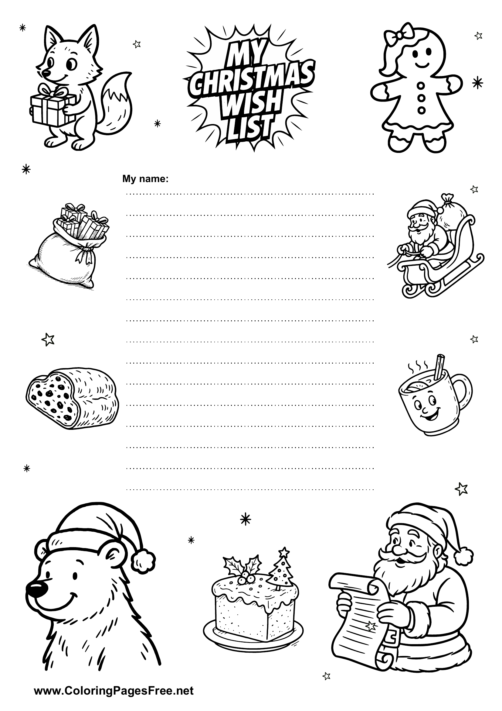 Preschool Wish List Printable