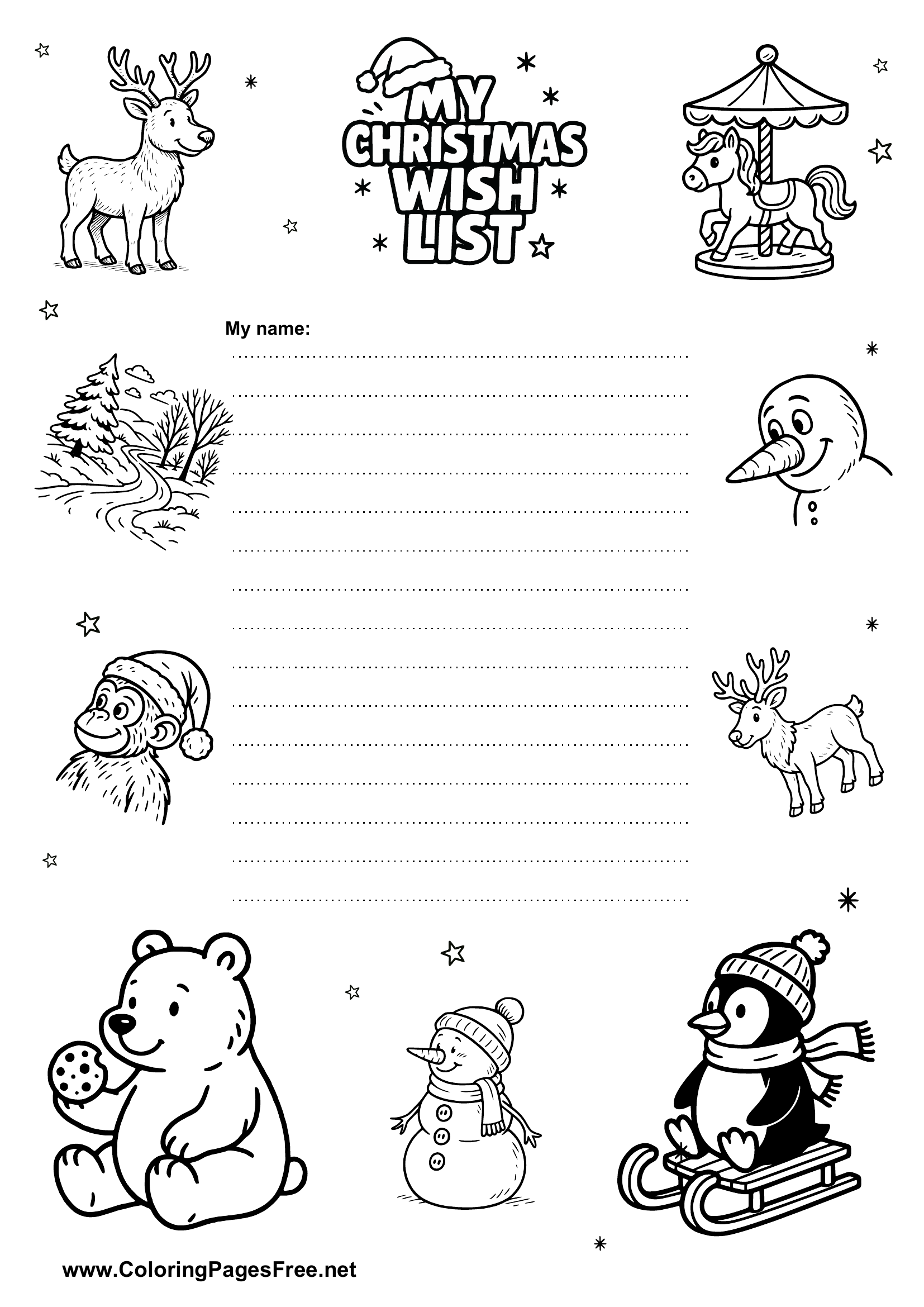 Printable Christmas Wish List Free
