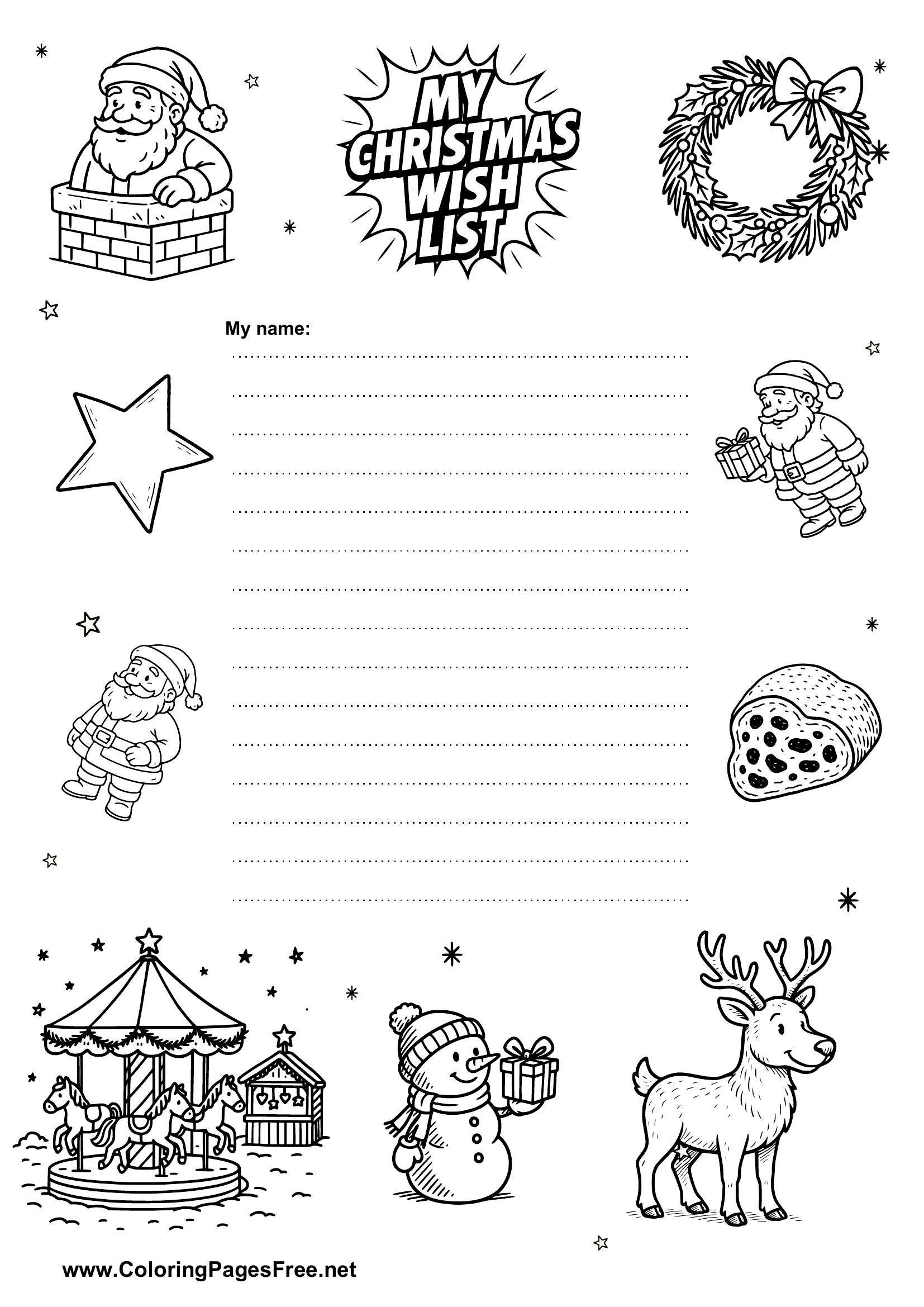 Printable Christmas Wish List PDF