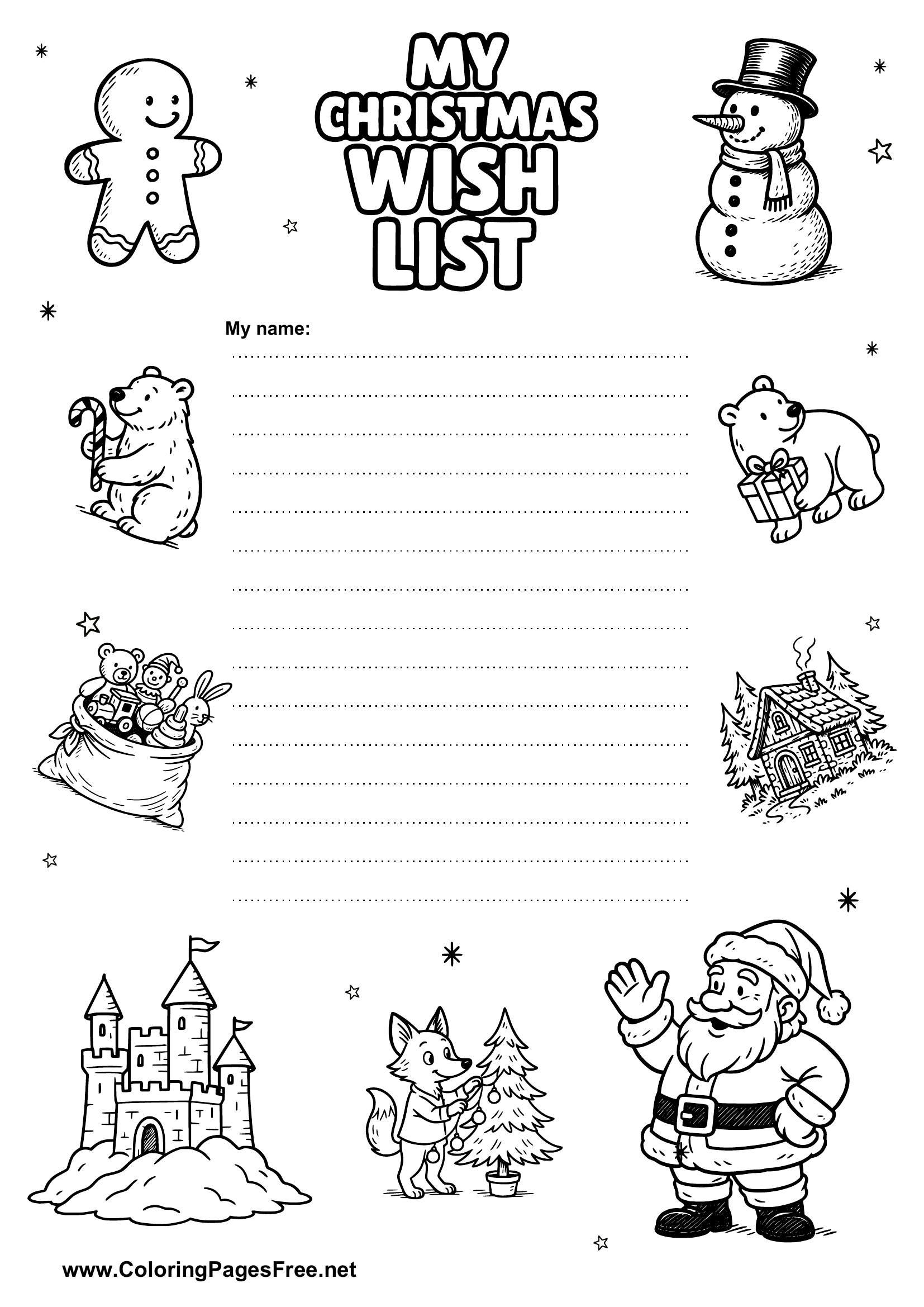 Saint Nicholas Wish List Template