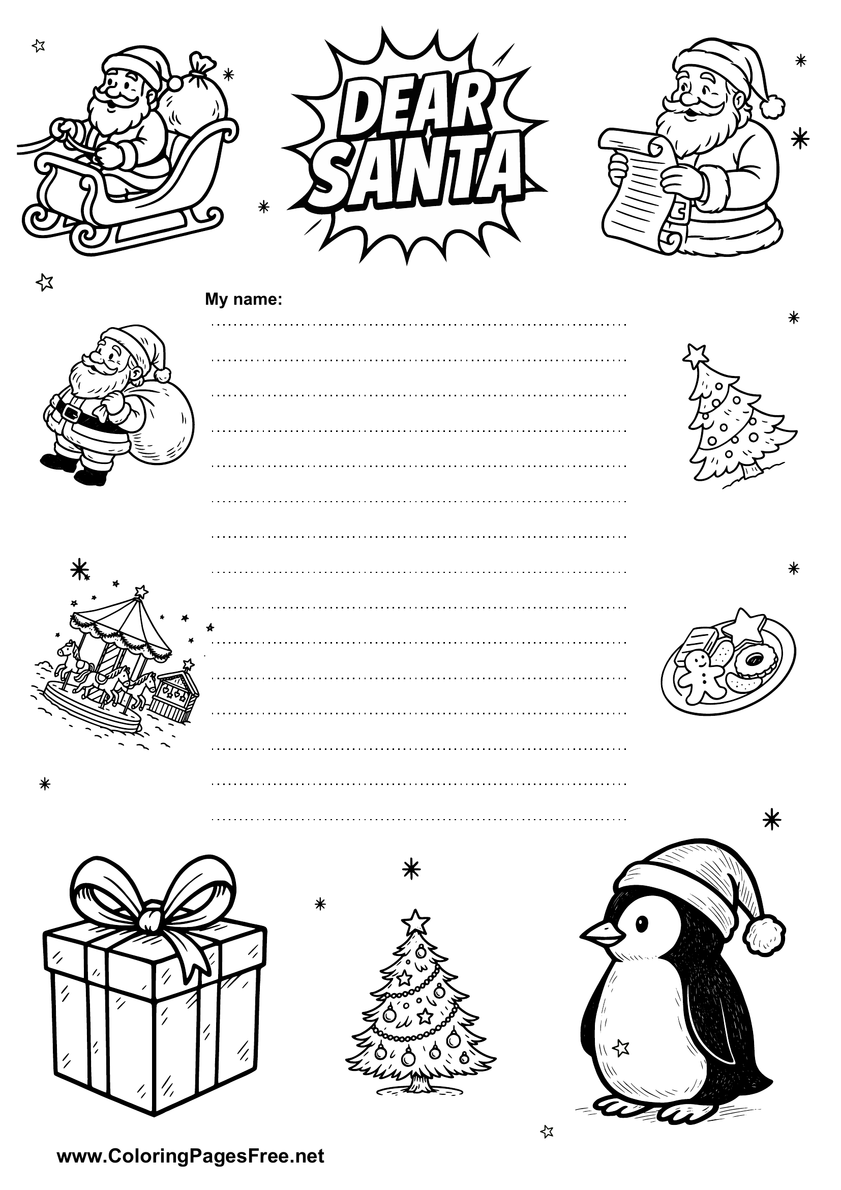 Santa Wish List A4 Format