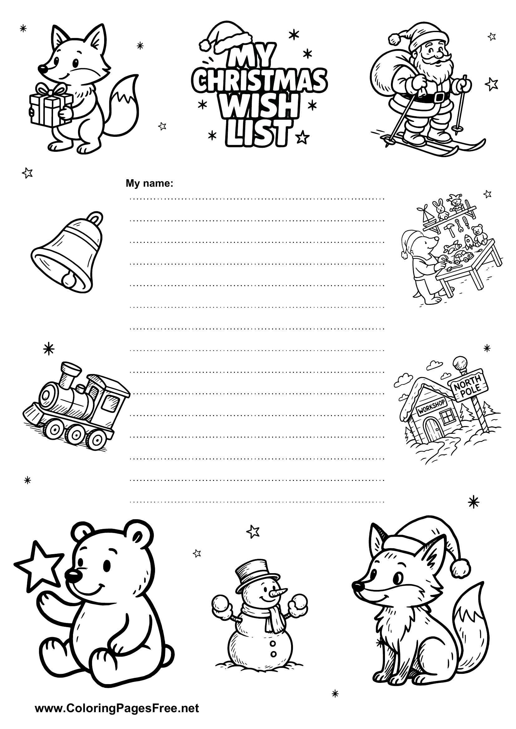 Santa Wish List PDF Template