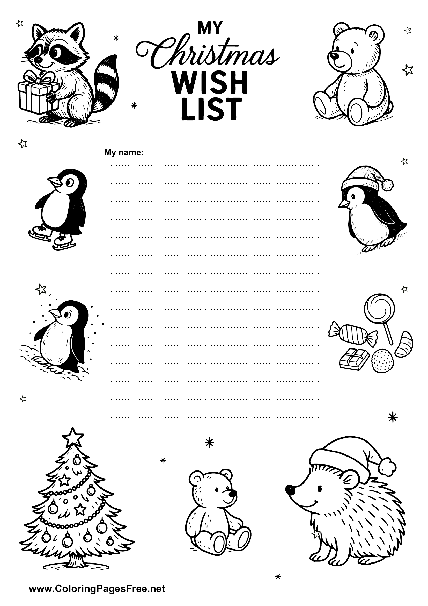 Simple Black and White Wish List