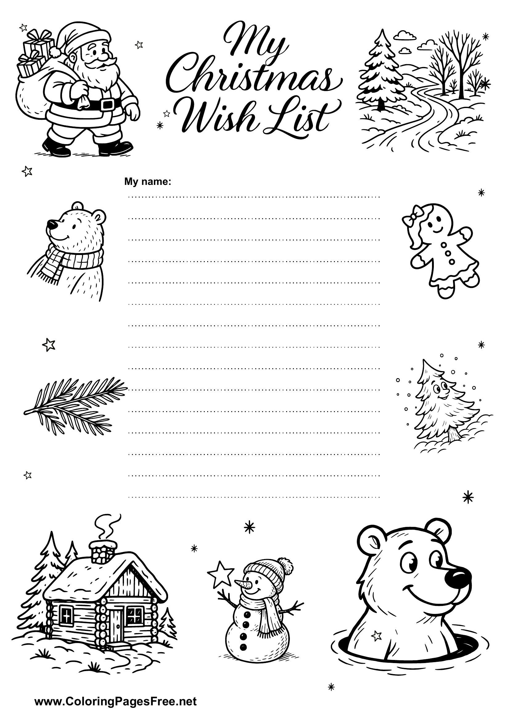 Simple Clear Christmas Wish List
