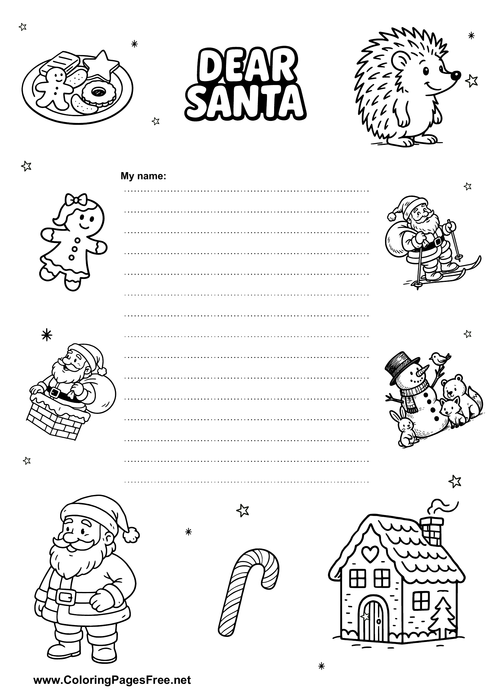 Wish List Black and White Template