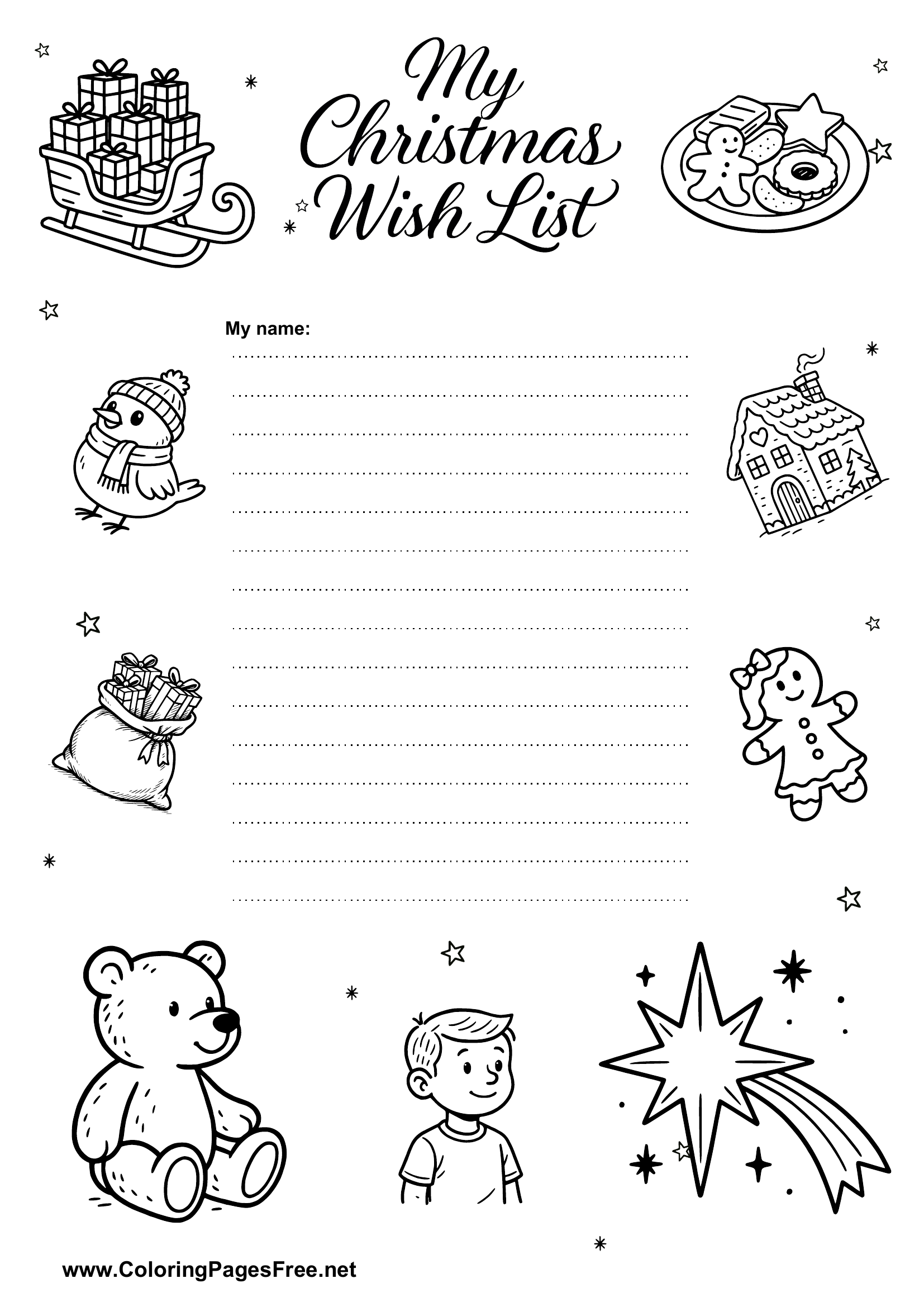 Wish List Black White PDF