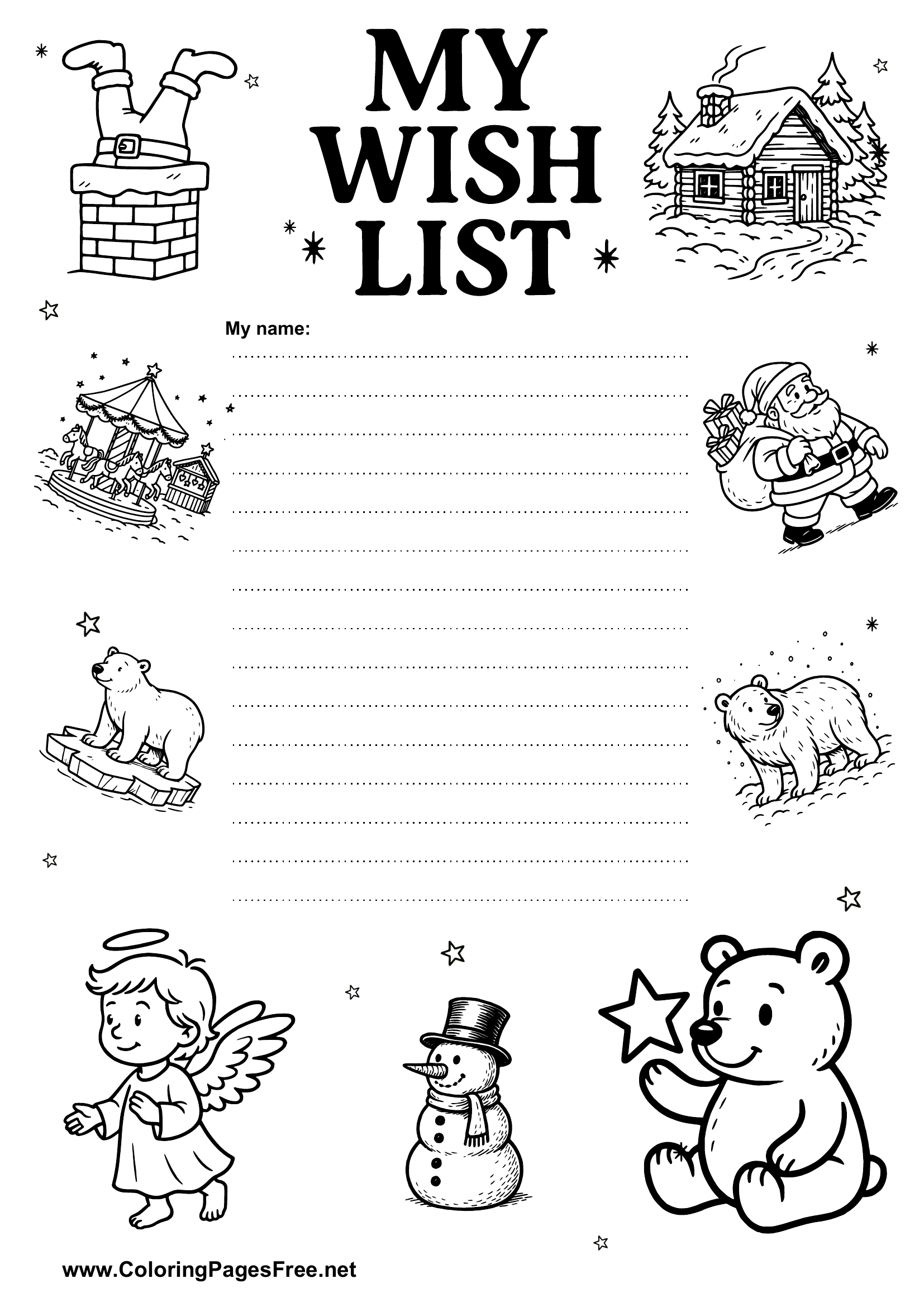 Wish List Drawing and Printing Template