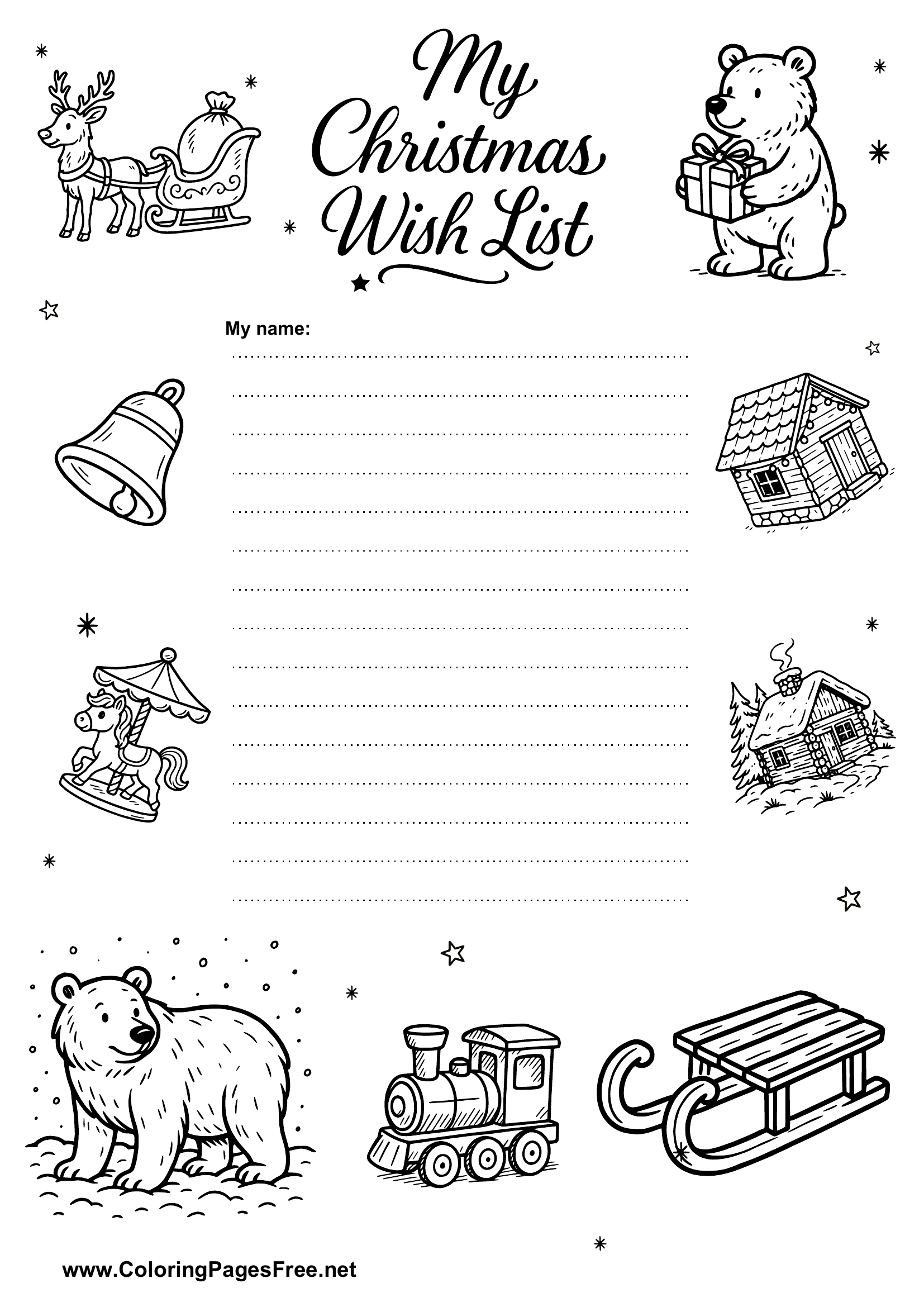 Wish List for School Kids Printable