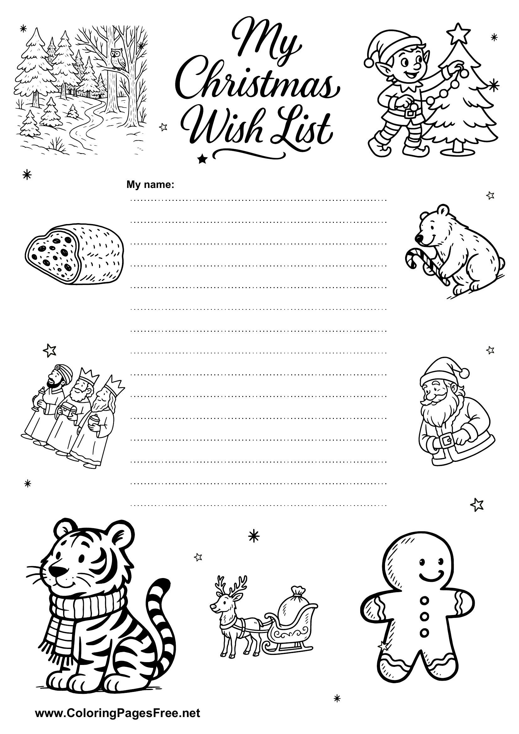Wish List PDF Save and Print