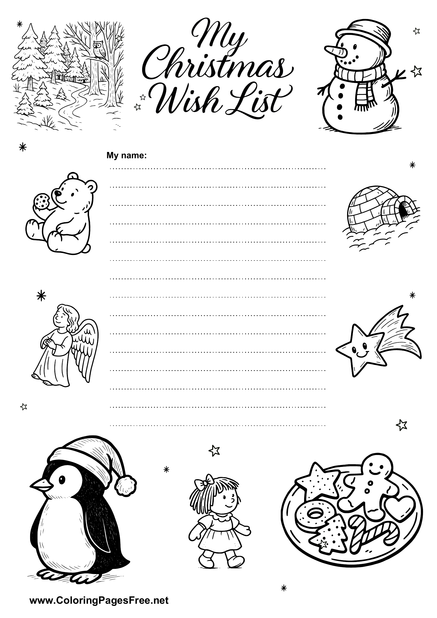 Wish List PDF to Print