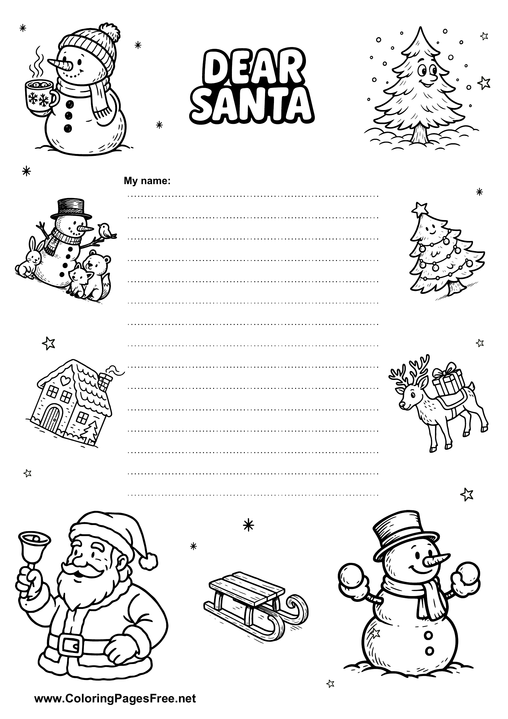 Wish List PDF with Christmas Images