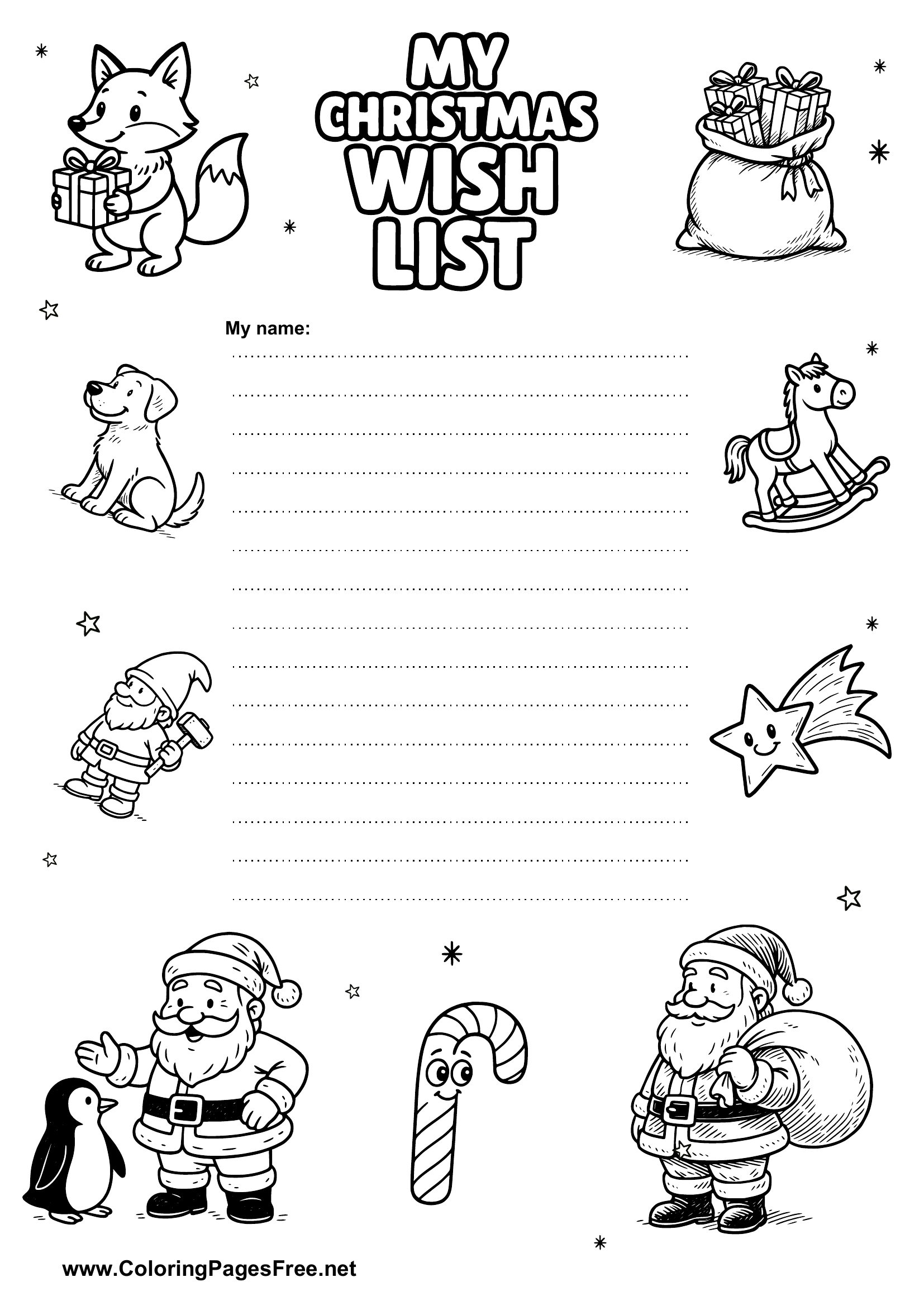 Wish List Printable PDF