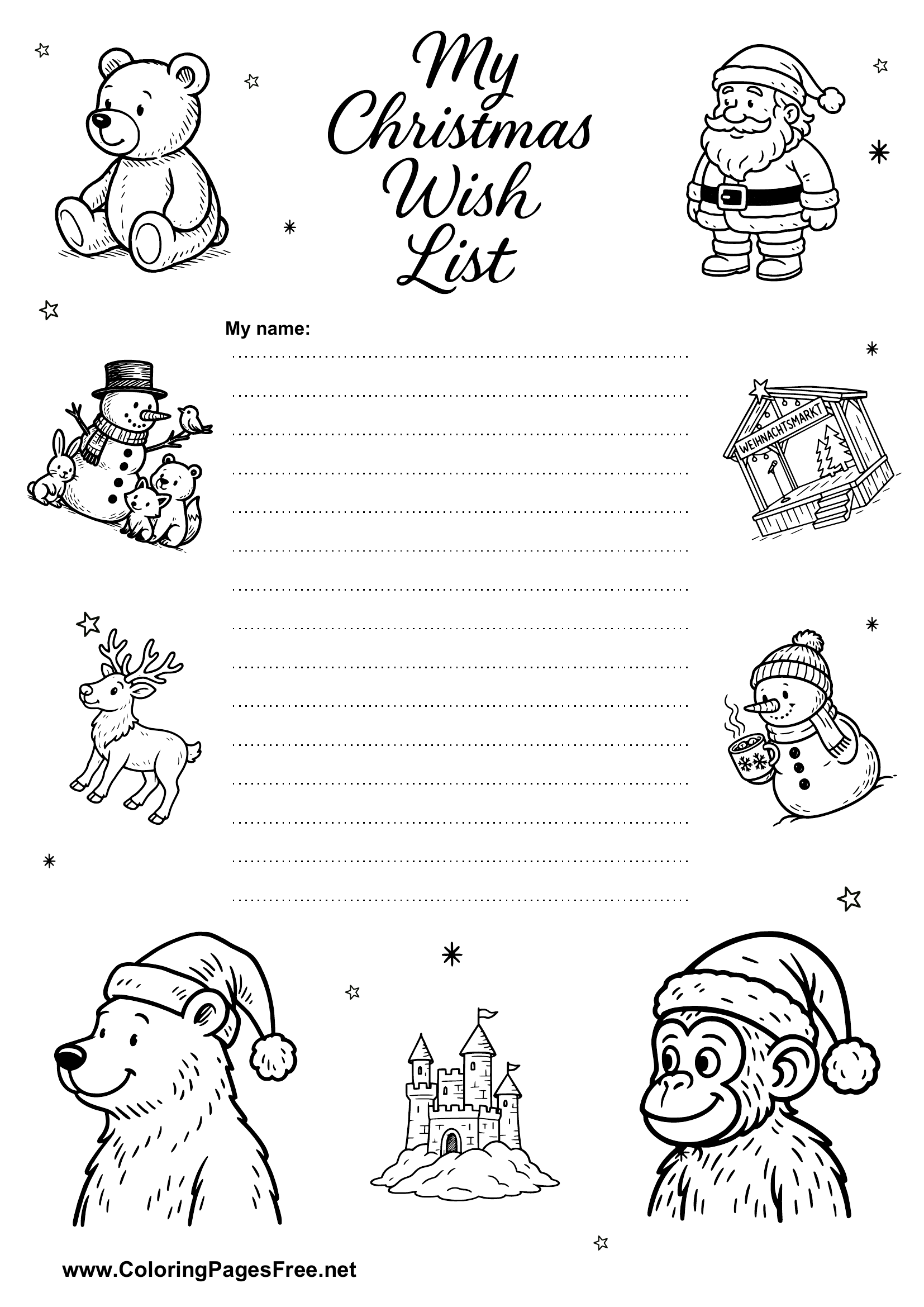 Wish List Santa Letter Template