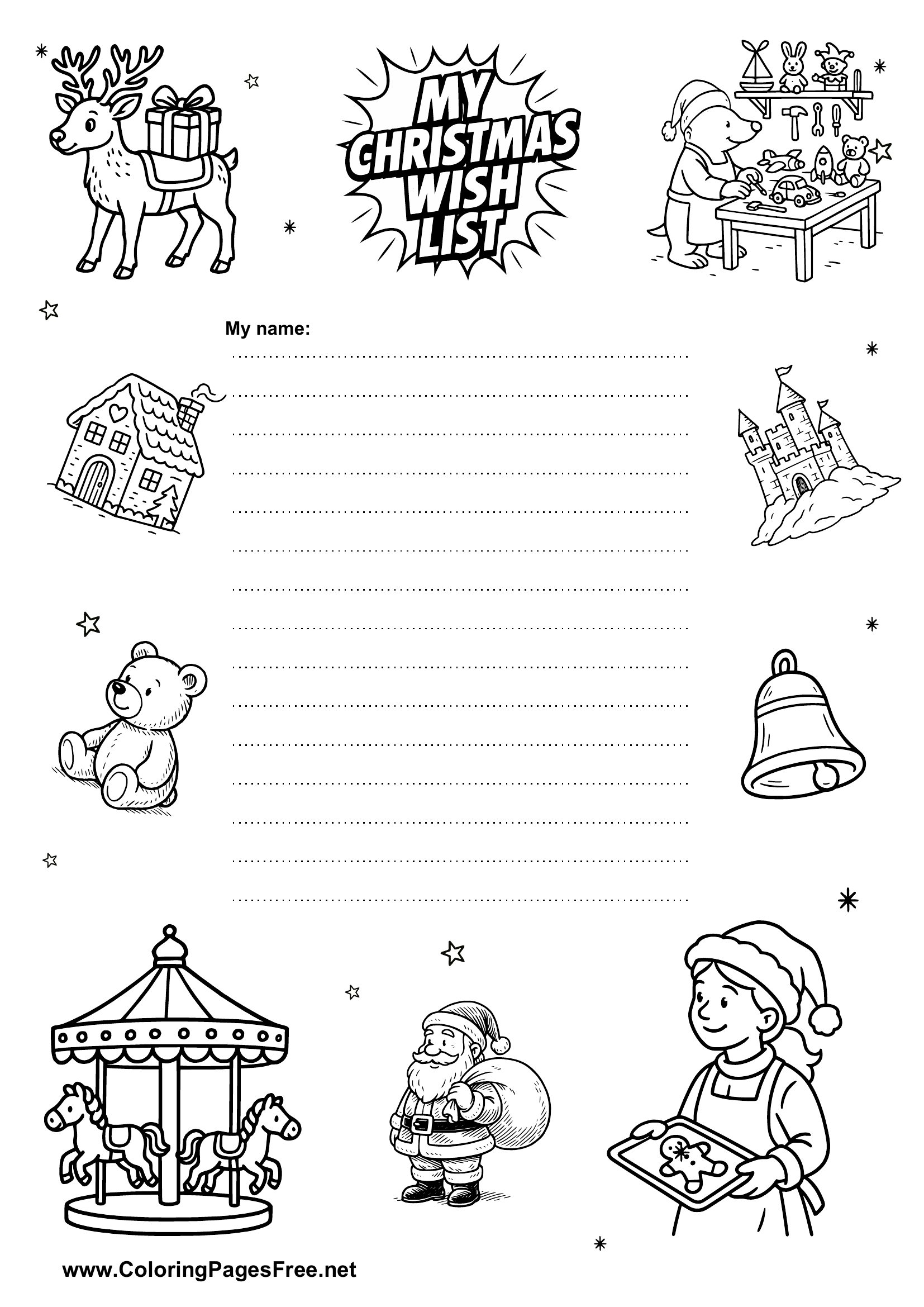 Wish List Template PDF Free