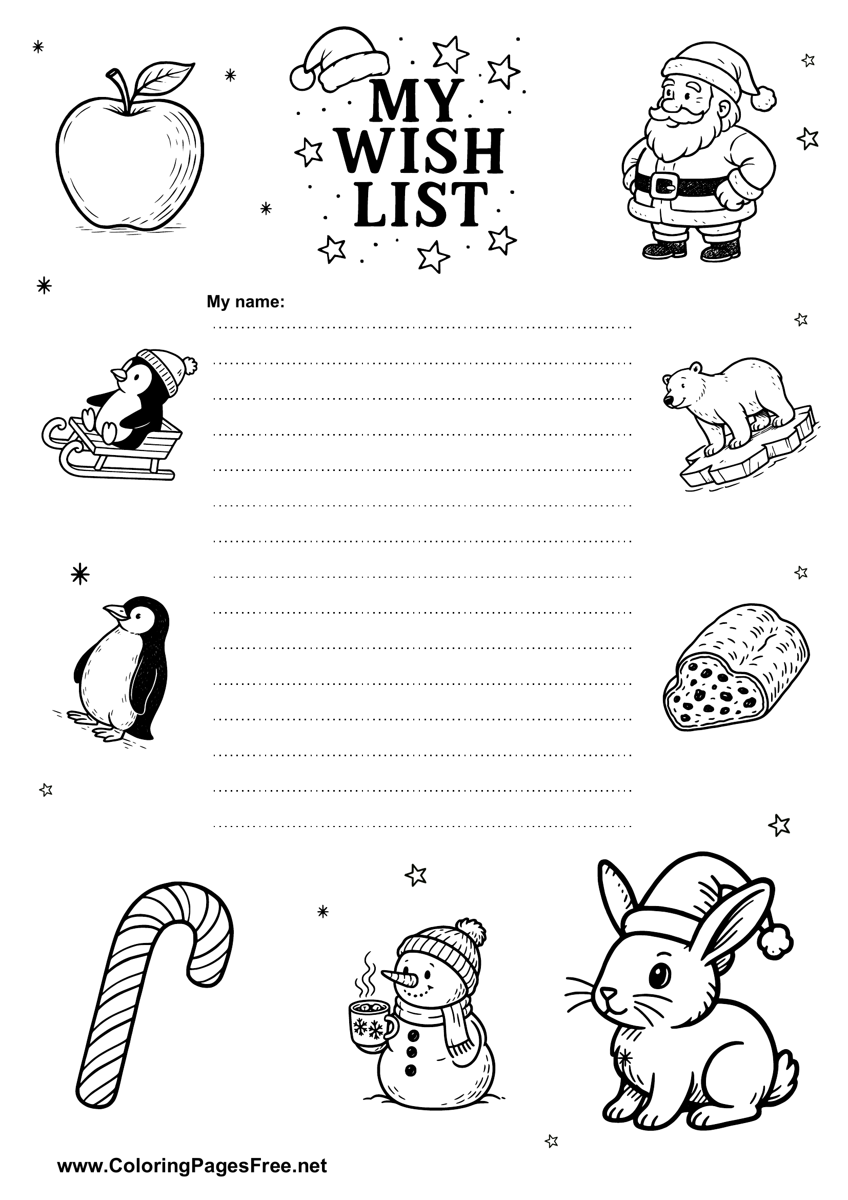 Wish List Template with Frame