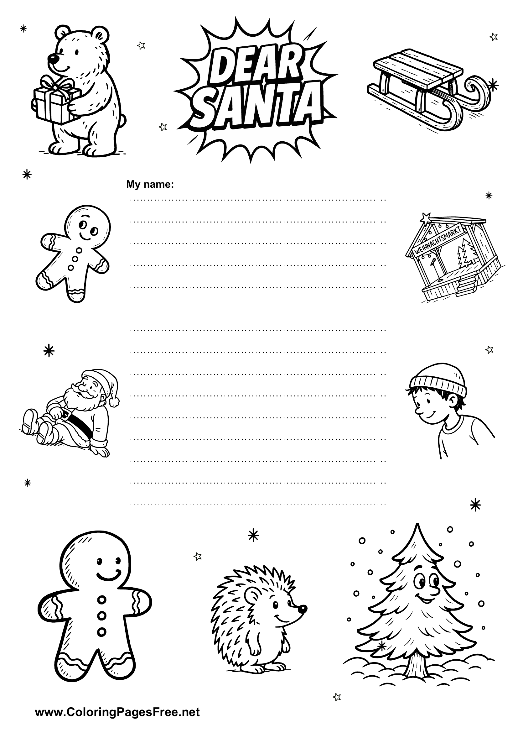 Wish List Template with Kids Drawings