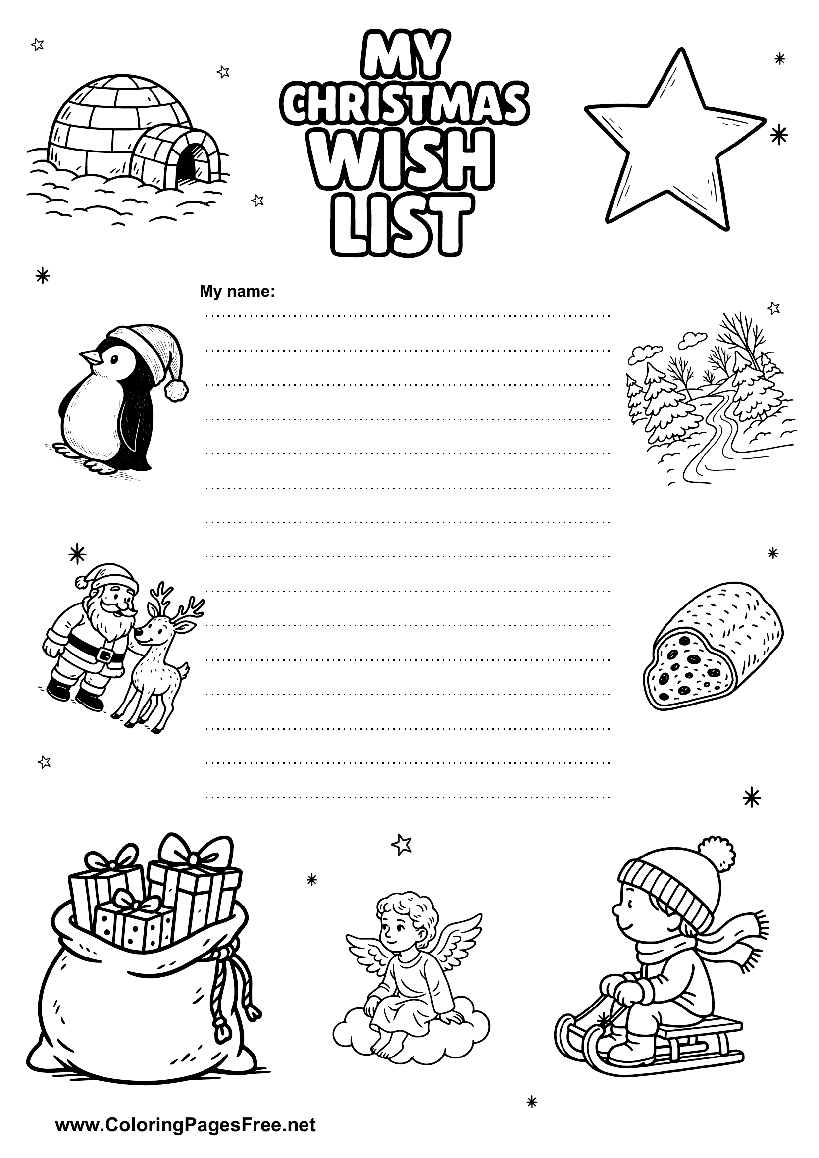 Wish List to Fill In and Print