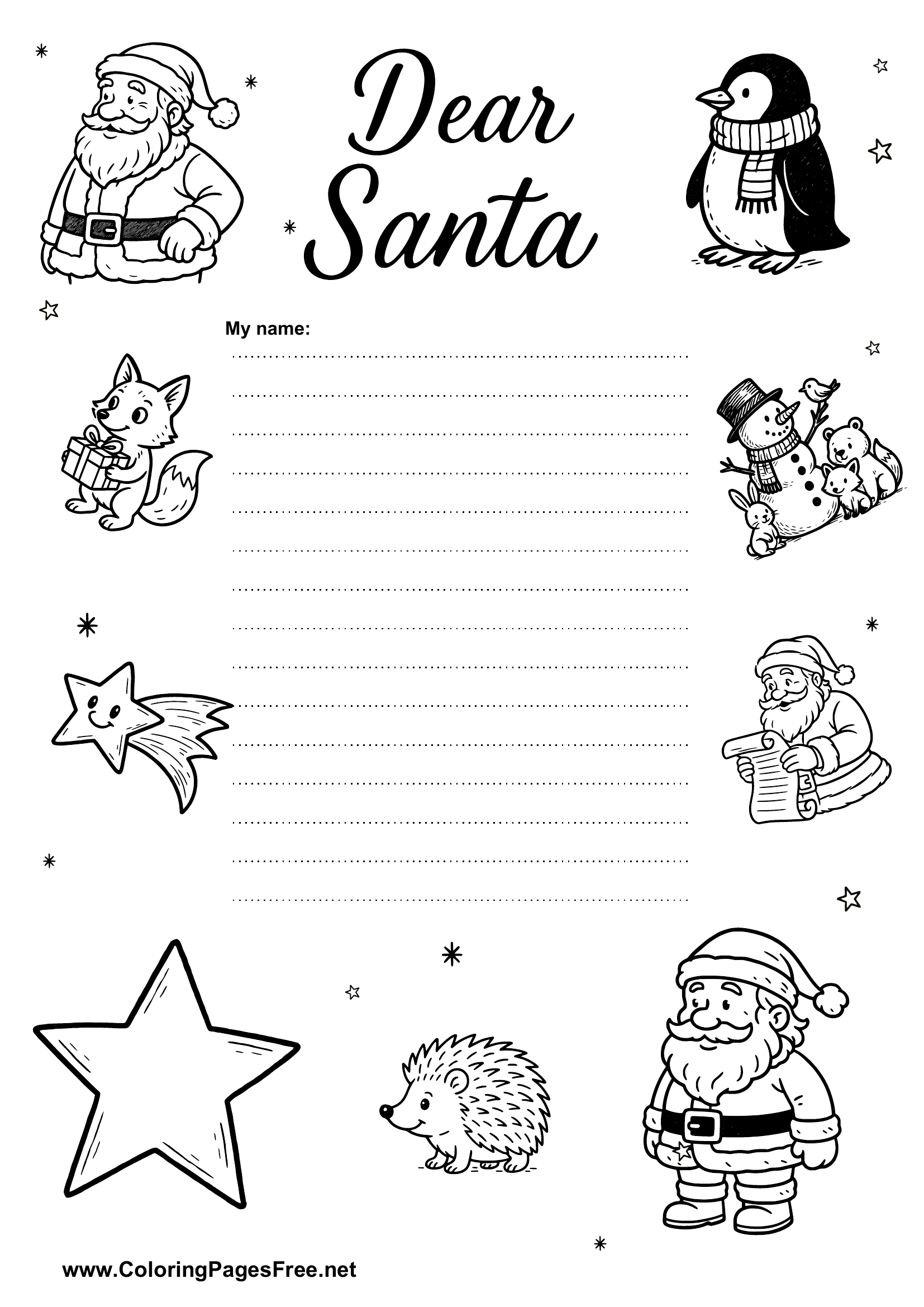 Wish List with Christmas Characters