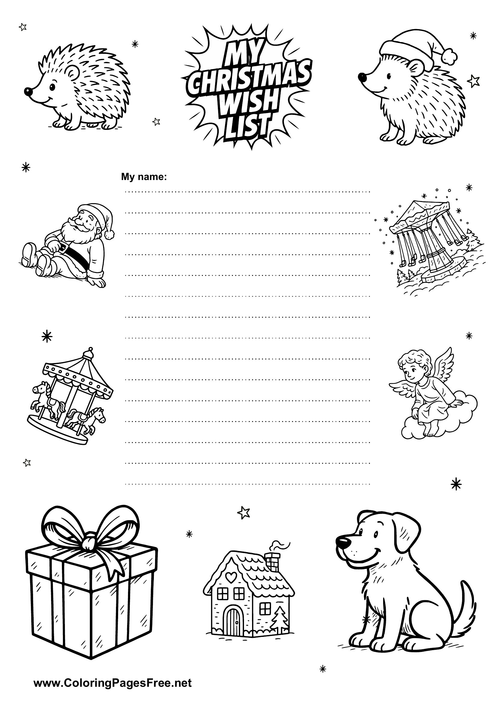 Wish List with Christmas Elements PDF