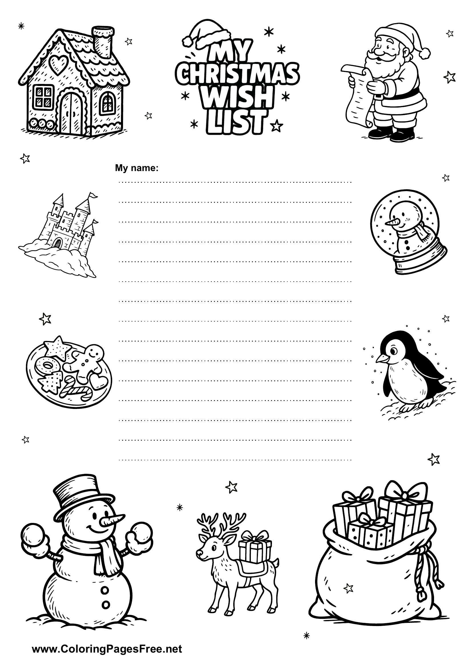 Wish List with Comic Images