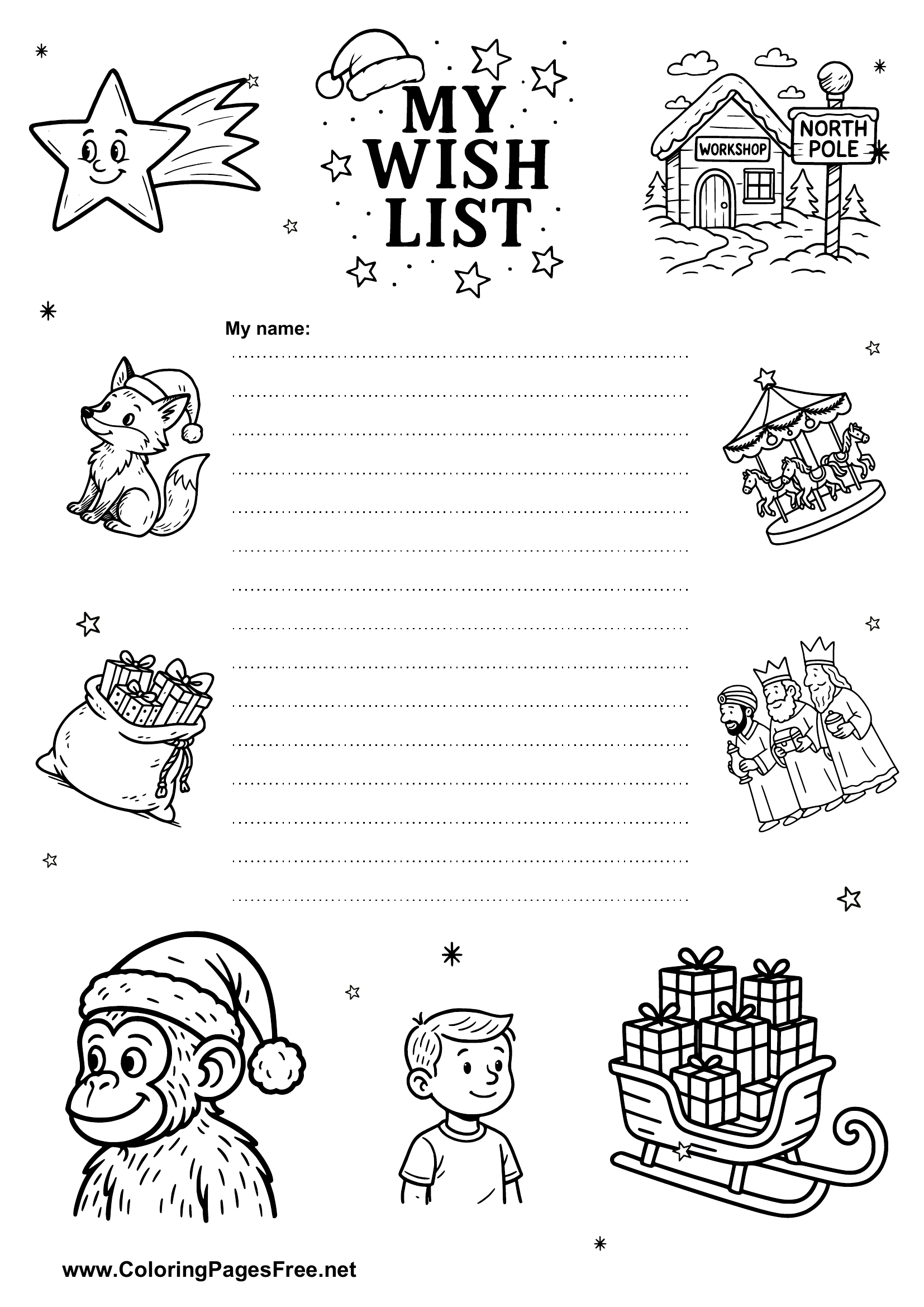 Wish List with Gift Ideas Printable