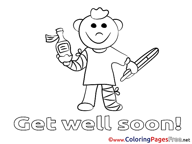 Boy Coloring Pages Get well soon