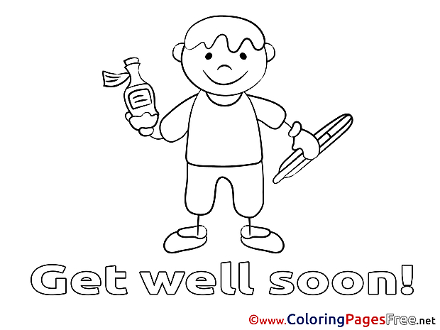 Boy free Get well soon Coloring Sheets