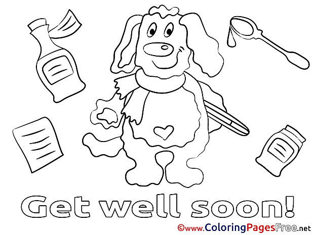 Dog Kids Get well soon Coloring Pages