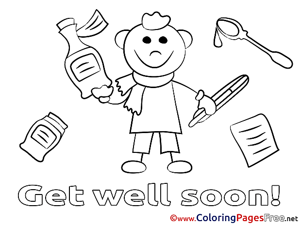 Medicaments Get well soon Coloring Pages free