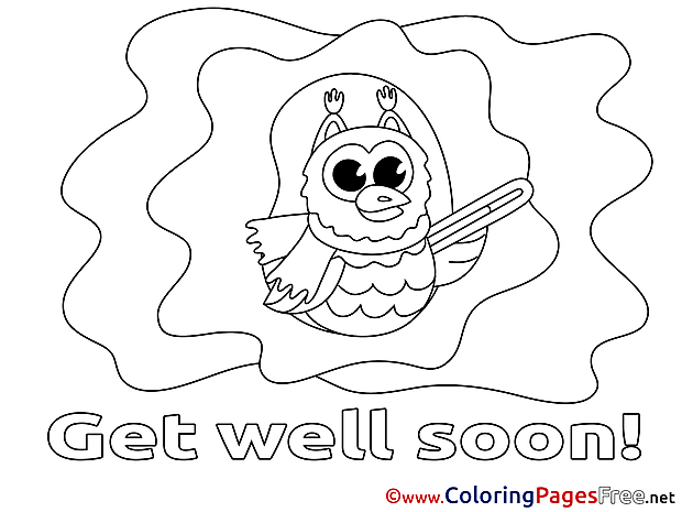 Owl printable Coloring Pages Get well soon