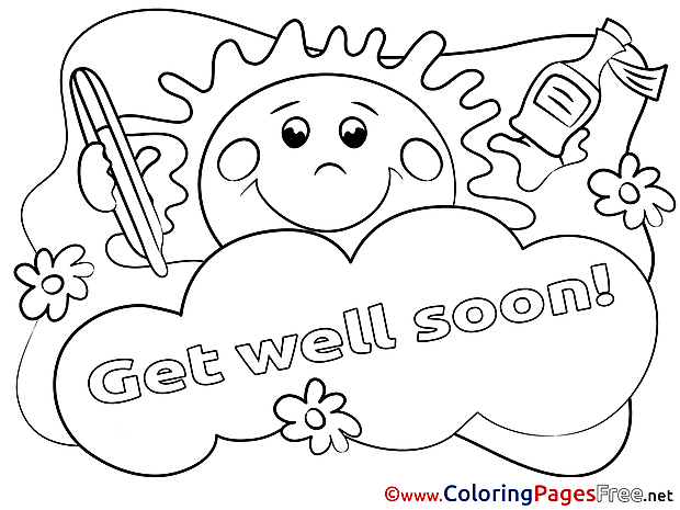 Sun for Kids Get well soon Colouring Page