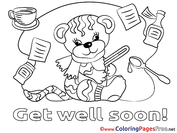 Tiger Get well soon Coloring Pages free