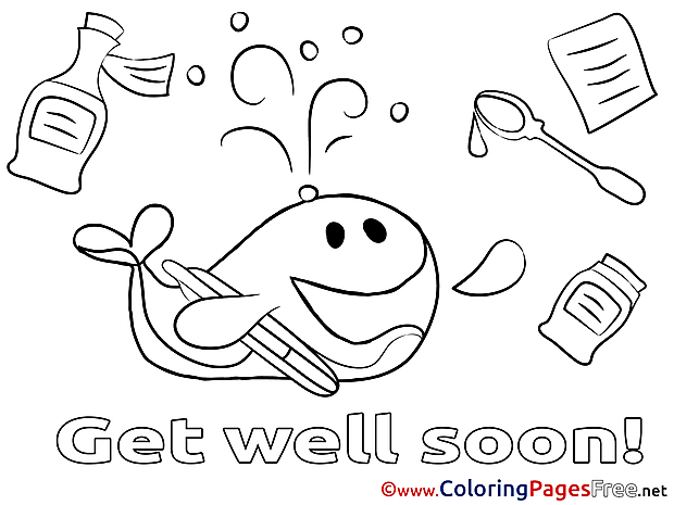 Whale Get well soon free Coloring Pages