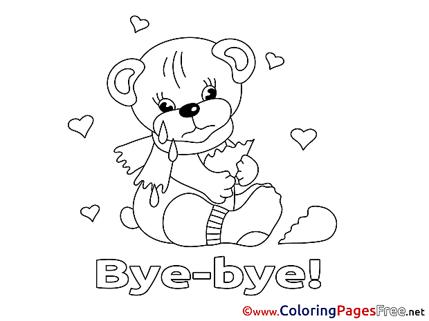 Bear Good bye free Coloring Pages