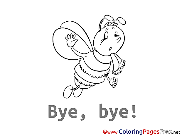 Bee Good bye free Coloring Pages