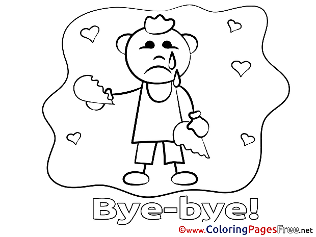 Boy printable Coloring Pages Good bye