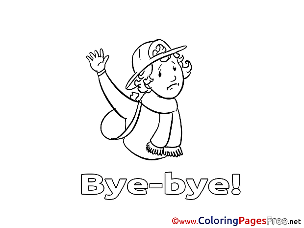 Boy printable Good bye Coloring Sheets